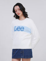 เสื้อสเวตเชิ้ตผู้หญิง คอลเลคชั่น ON THE GO ทรงตรง สีขาว