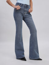 BOOTCUT FIT HIGH RISE REGULAR-BOOTCUT WOMEN'S JEANS LIGHT INDIGO