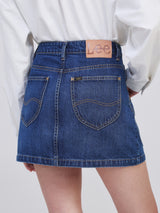 ON THE GO COLLECTION WOMEN'S DENIM SKIRT MID INDIGO