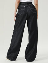 COMFORT FIT LEE PINK COLLECTION MID RISE WOMEN'S JEANS DARK INDIGO