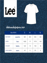 เสื้อยืดแขนสั้นผู้หญิง คอลเลคชั่น LEE PINK CROP FIT สีขาว