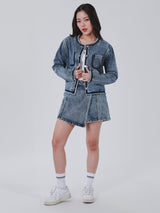 เสื้อแจ็คเก็ตผู้หญิง คอลเลคชั่น LEE PINK ทรงตรง สียีนส์กลาง