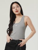 เสื้อกล้ามผู้หญิง ทรงตรง สีเทา