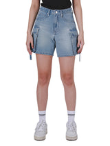 กางเกงขาสั้นผู้หญิง คอลเลคชั่น LEE PINK เอวกลาง ทรงตรง สียีนส์อ่อน