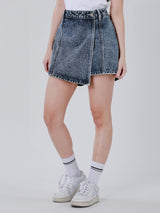 กระโปรงกางเกงขาสั้นผู้หญิง สียีนส์กลาง