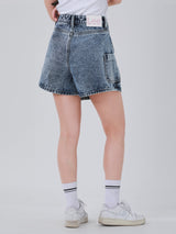 กระโปรงกางเกงขาสั้นผู้หญิง สียีนส์กลาง