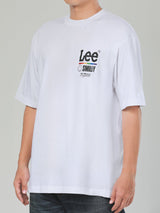 เสื้อยืดแขนสั้นผู้ชาย คอลเลคชั่น LEE SMILEY LOOSE FIT สีขาว