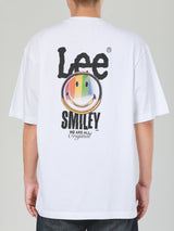 เสื้อยืดแขนสั้นผู้ชาย คอลเลคชั่น LEE SMILEY LOOSE FIT สีขาว