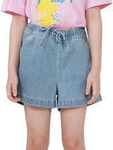 กางเกงยีนส์ขาสั้นเด็กผู้หญิง คอลเลคชั่น LEE FRESH ทรงตรง สียีนส์กลาง