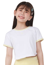 SLIM FIT LITTLE PINK COLLECTION GIRL'S TEE SHORT SLEEVE WHITE