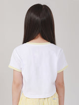 SLIM FIT LITTLE PINK COLLECTION GIRL'S TEE SHORT SLEEVE WHITE