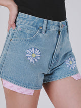 กางเกงขาสั้นผู้หญิง คอลเลคชั่น LEE PINK สียีนส์อ่อน