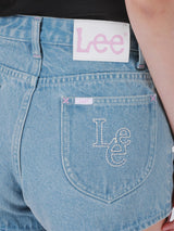 กางเกงขาสั้นผู้หญิง คอลเลคชั่น LEE PINK สียีนส์อ่อน