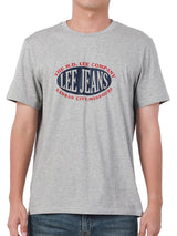 เสื้อยืดแขนสั้นผู้ชาย ทรงตรง สีเทา