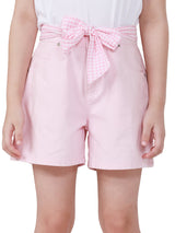 กางเกงขาสั้นเด็กผู้หญิง คอลเลคชั่น LEE FRESH ทรงตรง สีชมพู