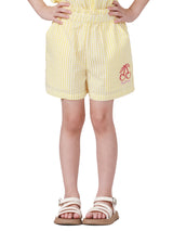 กางเกงขาสั้นเด็กผู้หญิง คอลเลคชั่น LEE FRESH ทรงตรง สีเหลือง