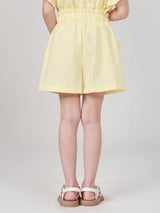 กางเกงขาสั้นเด็กผู้หญิง คอลเลคชั่น LEE FRESH ทรงตรง สีเหลือง