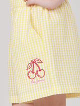 กางเกงขาสั้นเด็กผู้หญิง คอลเลคชั่น LEE FRESH ทรงตรง สีเหลือง