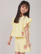 กางเกงขาสั้นเด็กผู้หญิง คอลเลคชั่น LEE FRESH ทรงตรง สีเหลือง