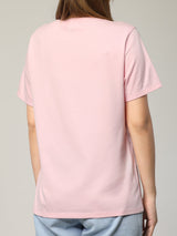 เสื้อยืดแขนสั้นผู้หญิง ทรงตรง สีชมพู