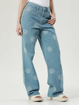 COMFORT FIT LEE PINK COLLECTION MID RISE WOMEN'S JEANS LIGHT INDIGO