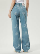 COMFORT FIT LEE PINK COLLECTION MID RISE WOMEN'S JEANS LIGHT INDIGO