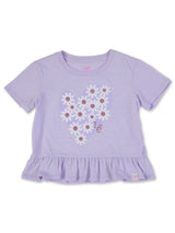 เสื้อยืดแขนสั้นเด็กผู้หญิง คอลเลคชั่น LITTLE PINK ทรงตรง สีม่วง