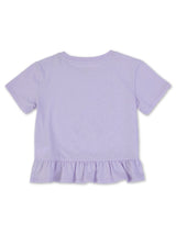 เสื้อยืดแขนสั้นเด็กผู้หญิง คอลเลคชั่น LITTLE PINK ทรงตรง สีม่วง