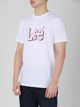 เสื้อยืดแขนสั้นผู้ชาย ทรงตรง สีขาว