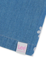 REGULAR FIT LITTLE PINK COLLECTION GIRL'S SHIRT SHORT SLEEVE LIGHT INDIGO