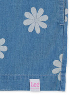 กางเกงขาสั้นเด็กผู้หญิง คอลเลคชั่น LITTLE PINK ทรงตรง สียีนส์อ่อน