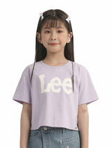 CROPPED FIT GIRL'S TEE SHORT SLEEVE PURPLE