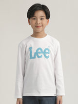 เสื้อยืดแขนยาวเด็กผู้ชาย / เด็กผู้หญิง ทรงตรง สีขาว