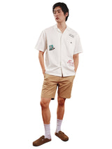 กางเกงขาสั้นผู้ชาย คอลเลคชั่น LEE X AKID FROM YESTERDAY RELAXED FIT เอวกลาง ทรงกระบอกใหญ่ สีเบจ