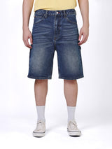 กางเกงขาสั้นผู้ชาย คอลเลคชั่น LEE X AKID FROM YESTERDAY RELAXED FIT เอวกลาง ทรงกระบอกใหญ่ สียีนส์กลาง