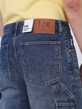 กางเกงขาสั้นผู้ชาย คอลเลคชั่น LEE X AKID FROM YESTERDAY RELAXED FIT เอวกลาง ทรงกระบอกใหญ่ สียีนส์กลาง