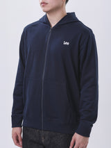เสื้อฮู้ดดี้มีซิปผู้ชาย ทรงตรง สีกรมท่า