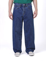 BAGGY FIT LEE X AKID FROM YESTERDAY COLLECTION HIGH RISE RELAXED MEN'S JEANS MID INDIGO