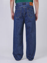 BAGGY FIT LEE X AKID FROM YESTERDAY COLLECTION HIGH RISE RELAXED MEN'S JEANS MID INDIGO