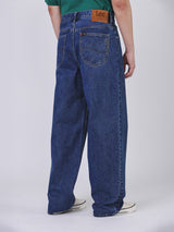BAGGY FIT LEE X AKID FROM YESTERDAY COLLECTION HIGH RISE RELAXED MEN'S JEANS MID INDIGO