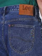 BAGGY FIT LEE X AKID FROM YESTERDAY COLLECTION HIGH RISE RELAXED MEN'S JEANS MID INDIGO