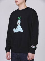 เสื้อสเวตเชิ้ตผู้ชาย คอลเลคชั่น LEE X AKID FROM YESTERDAY LOOSE FIT สีดำ