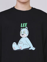 เสื้อสเวตเชิ้ตผู้ชาย คอลเลคชั่น LEE X AKID FROM YESTERDAY LOOSE FIT สีดำ