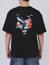 เสื้อยืดแขนสั้นผู้ชาย คอลเลคชั่น LEE X AKID FROM YESTERDAY LOOSE FIT สีดำ