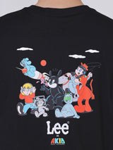 เสื้อยืดแขนสั้นผู้ชาย คอลเลคชั่น LEE X AKID FROM YESTERDAY LOOSE FIT สีดำ