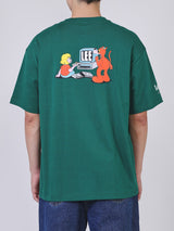 LOOSE FIT LEE X AKID FROM YESTERDAY COLLECTION MEN'S SHORT SLEEVE T-SHIRT GREEN