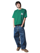 LOOSE FIT LEE X AKID FROM YESTERDAY COLLECTION MEN'S SHORT SLEEVE T-SHIRT GREEN