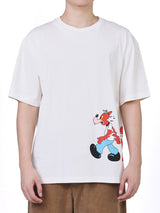 เสื้อยืดแขนสั้นผู้ชาย คอลเลคชั่น LEE X AKID FROM YESTERDAY LOOSE FIT สีครีม