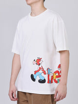 เสื้อยืดแขนสั้นผู้ชาย คอลเลคชั่น LEE X AKID FROM YESTERDAY LOOSE FIT สีครีม