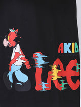 LOOSE FIT LEE X AKID FROM YESTERDAY COLLECTION MEN'S SHORT SLEEVE T-SHIRT BLACK